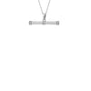 Sterling Silver Rhodium Plated CZ Round T-Bar Pendant