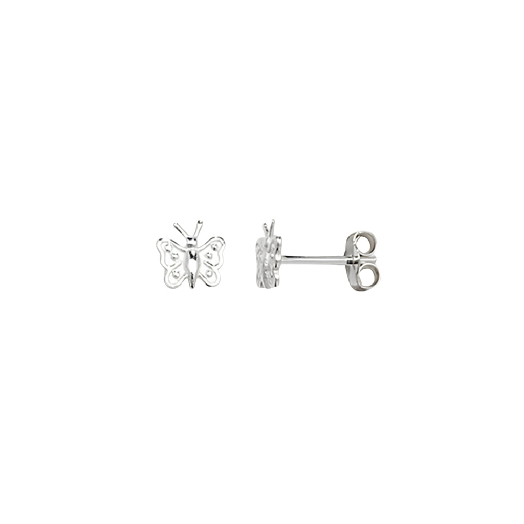 Children's Sterling Silver Butterfly Stud Earrings