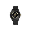 Q&Q Black & Gold Watch with Silicone Strap
