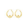 9ct Yellow Gold Claddagh Creole Earrings