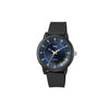 Q&Q Black & Blue Watch with Silicone Strap