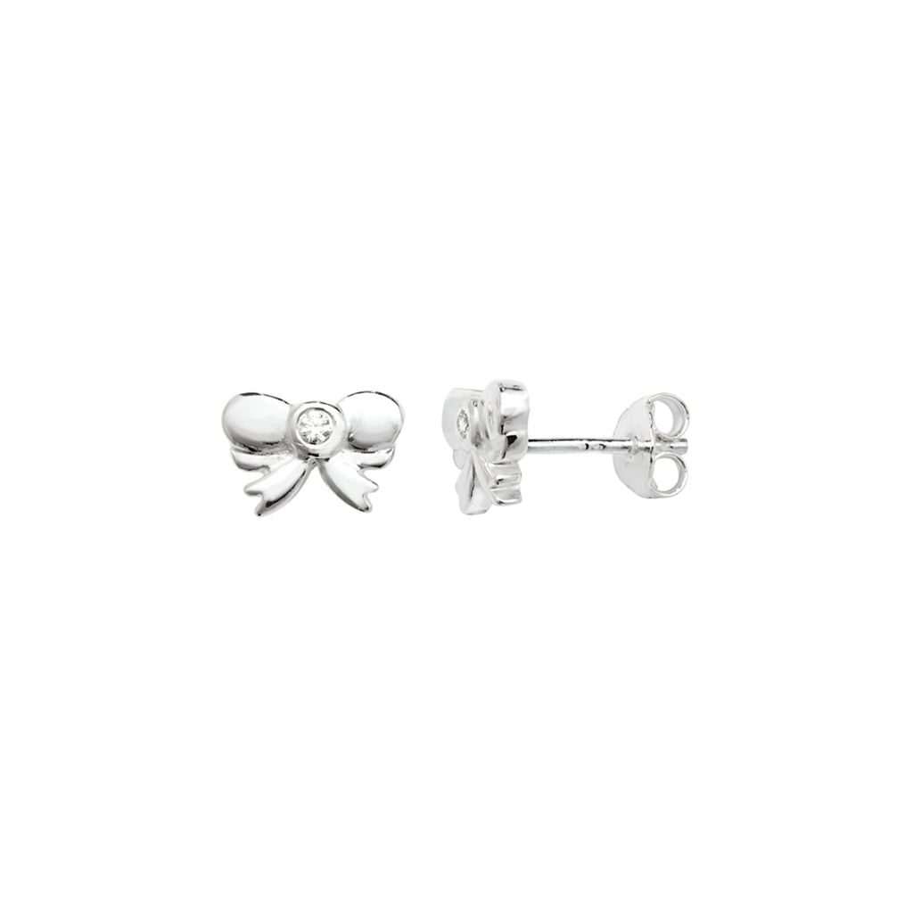 Children's Sterling Silver Bow Stud Earrings