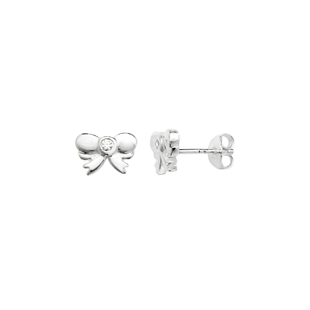 Children's Sterling Silver Bow Stud Earrings