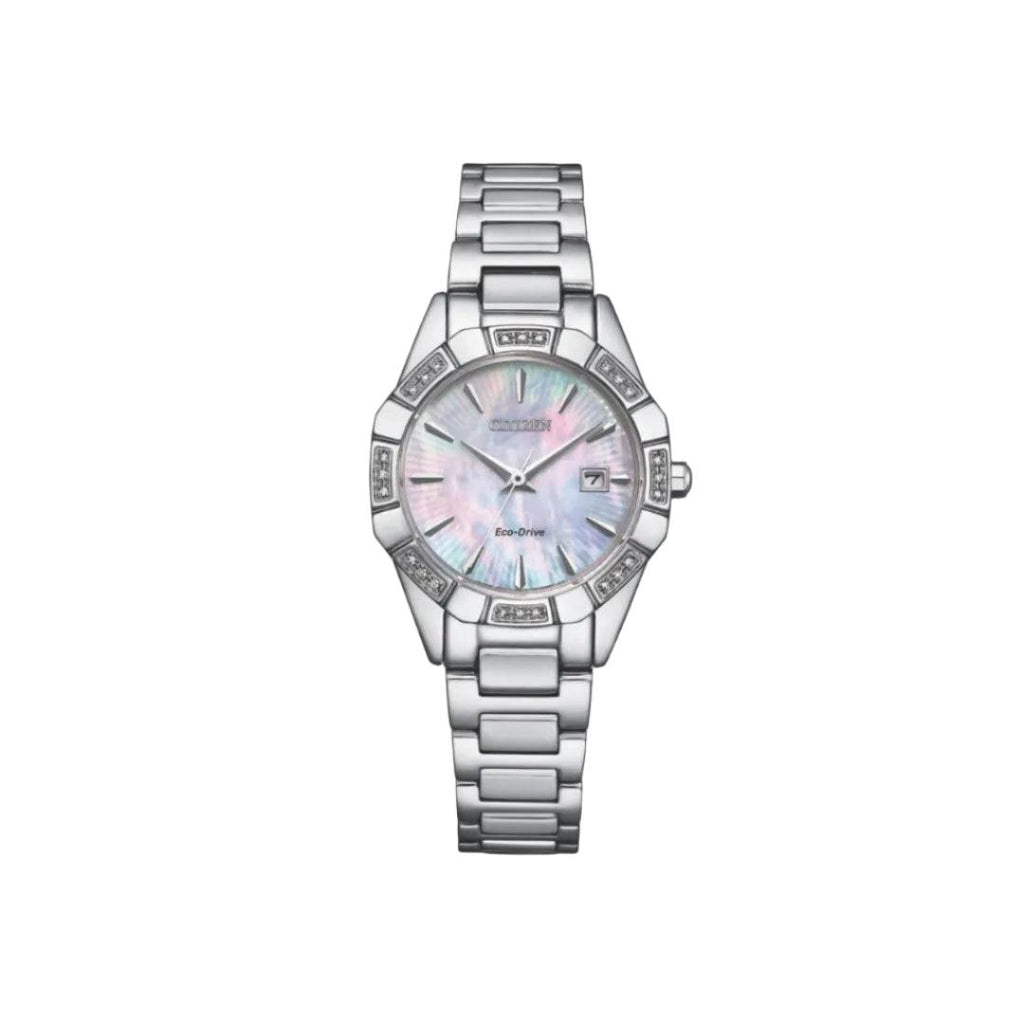 Citizen Eco-Drive Octavia Diamond – Mother of Pearl Dial with Diamond Accents and Stainless Steel Bracelet