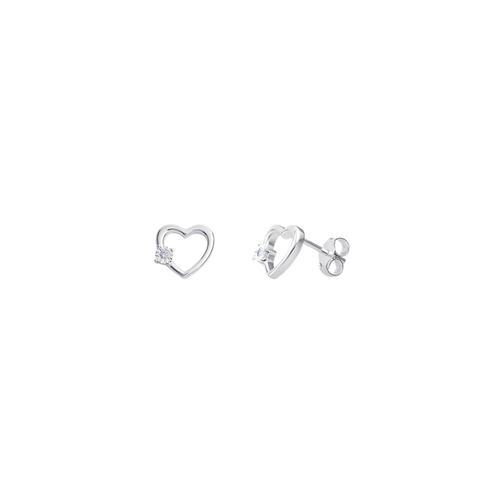 Children's Sterling Silver Open Heart Stud Earrings