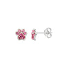 Children's Sterling Silver Pink Paw Print Stud Earrings