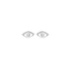 Sterling Silver Rhodium Plated CZ Eye Stud Earrings