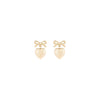 9ct Yellow Gold Bow & Heart Drop Earrings
