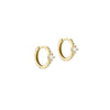9ct Yellow Gold CZ Hoop Creole Earrings