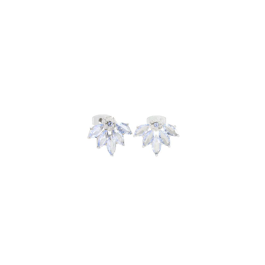 Maureen O'Hara Vintage Flower Earrings Sapphire Silver