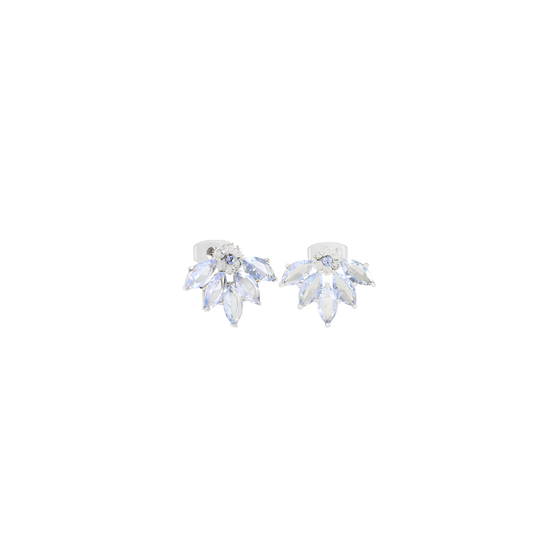 Maureen O'Hara Vintage Flower Earrings Sapphire Silver