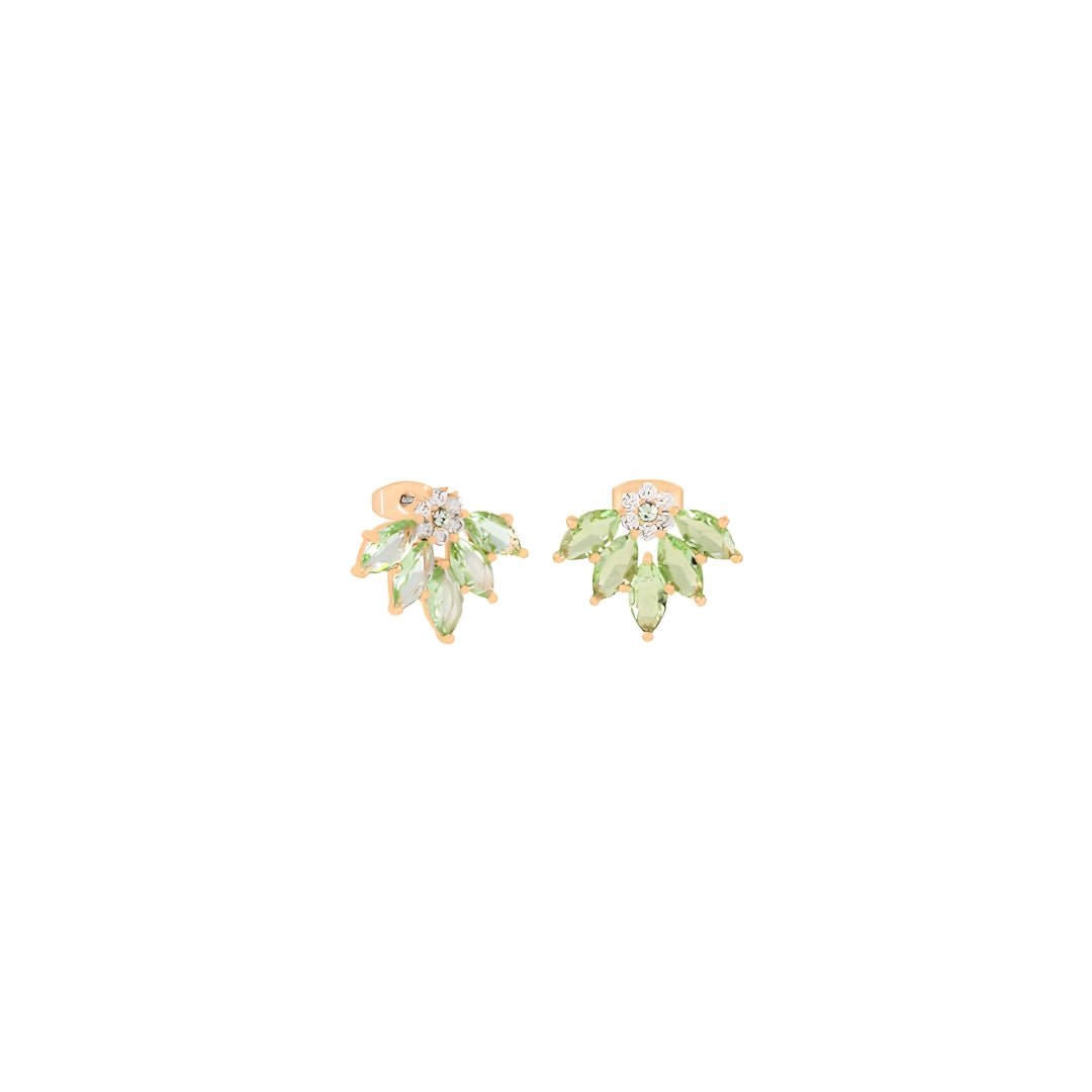 Maureen O'Hara Vintage Flower Earrings Peridot Gold