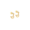 9ct Yellow Gold Crossover CZ Half Hoop Stud Earrings