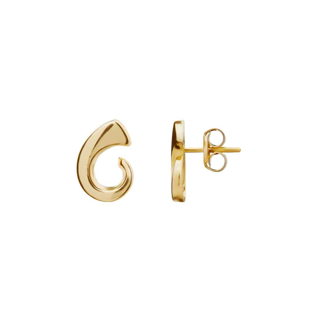 9CT Yellow Gold Tusk Stud Earrings 10.5x7.5mm