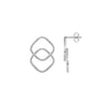 9CT White Gold Overlapped Cushion Stud Earrings