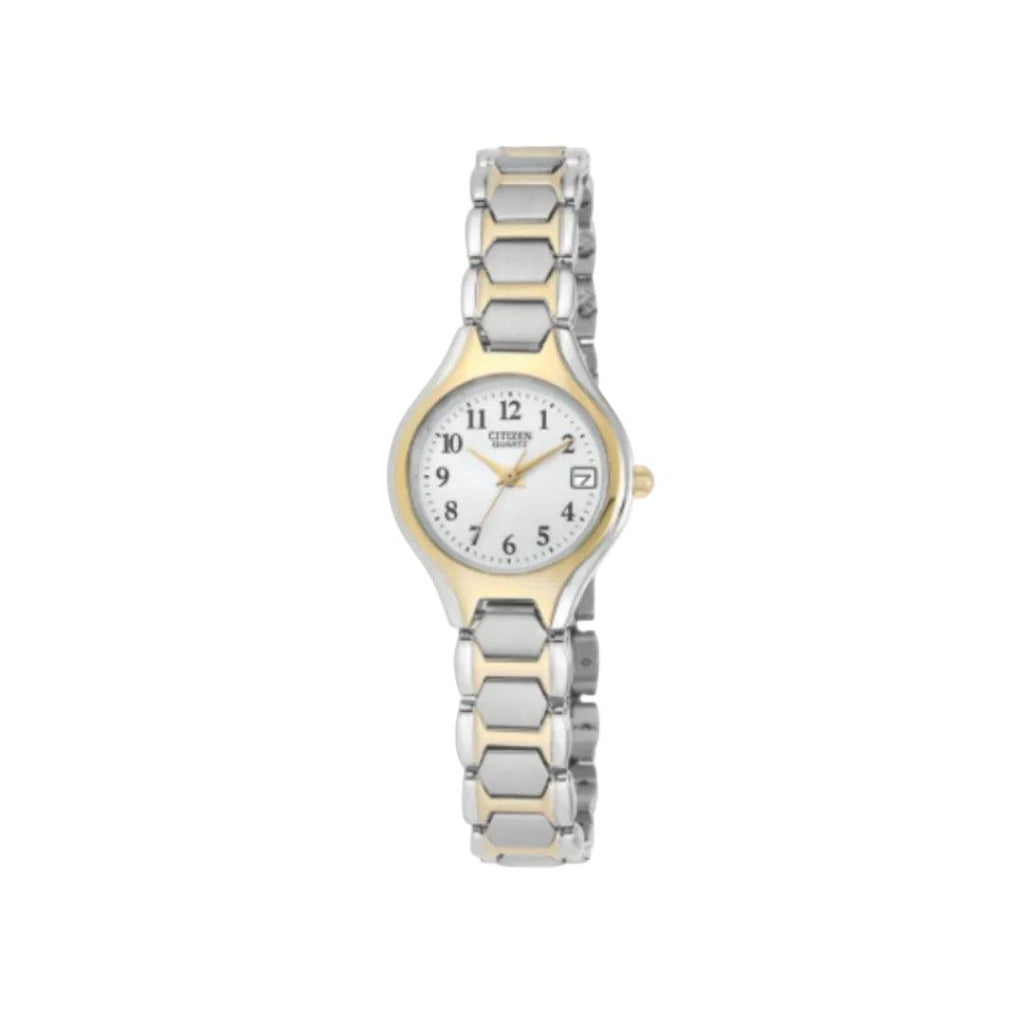 Citizen Quartz Classic & White Dial with Two Tone Stainless Steel Bracelet