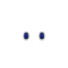 9ct Yellow Gold Lab Created Sapphire & Diamond Cluster Stud Earrings
