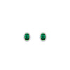 9ct Yellow Gold Lab Created Emerald & Diamond Cluster Stud Earrings