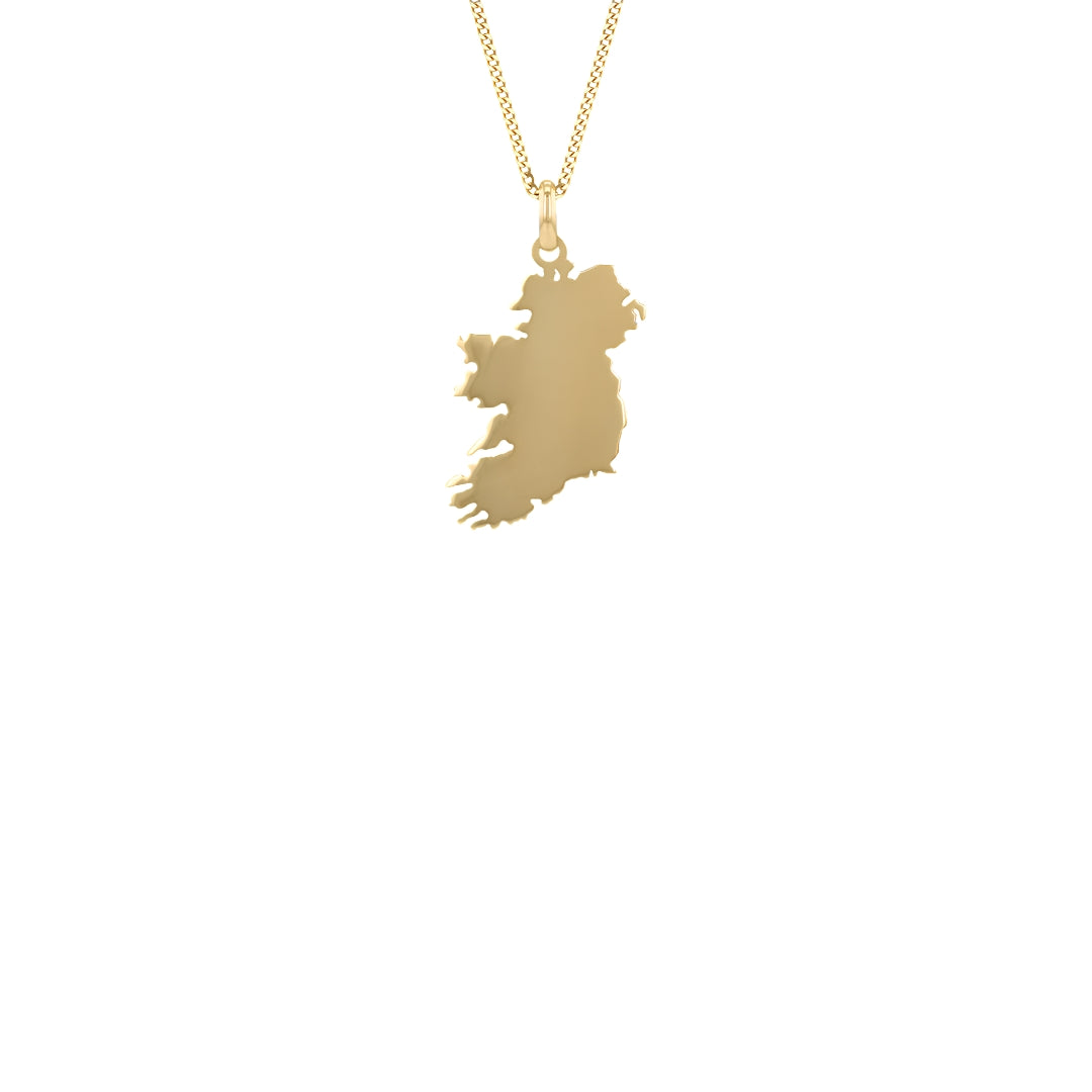 9ct Yellow Gold Celtic Map of Ireland Pendant