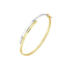 9CT Two Tone Yellow & White Gold 2 Row Crossover Solid Bangle