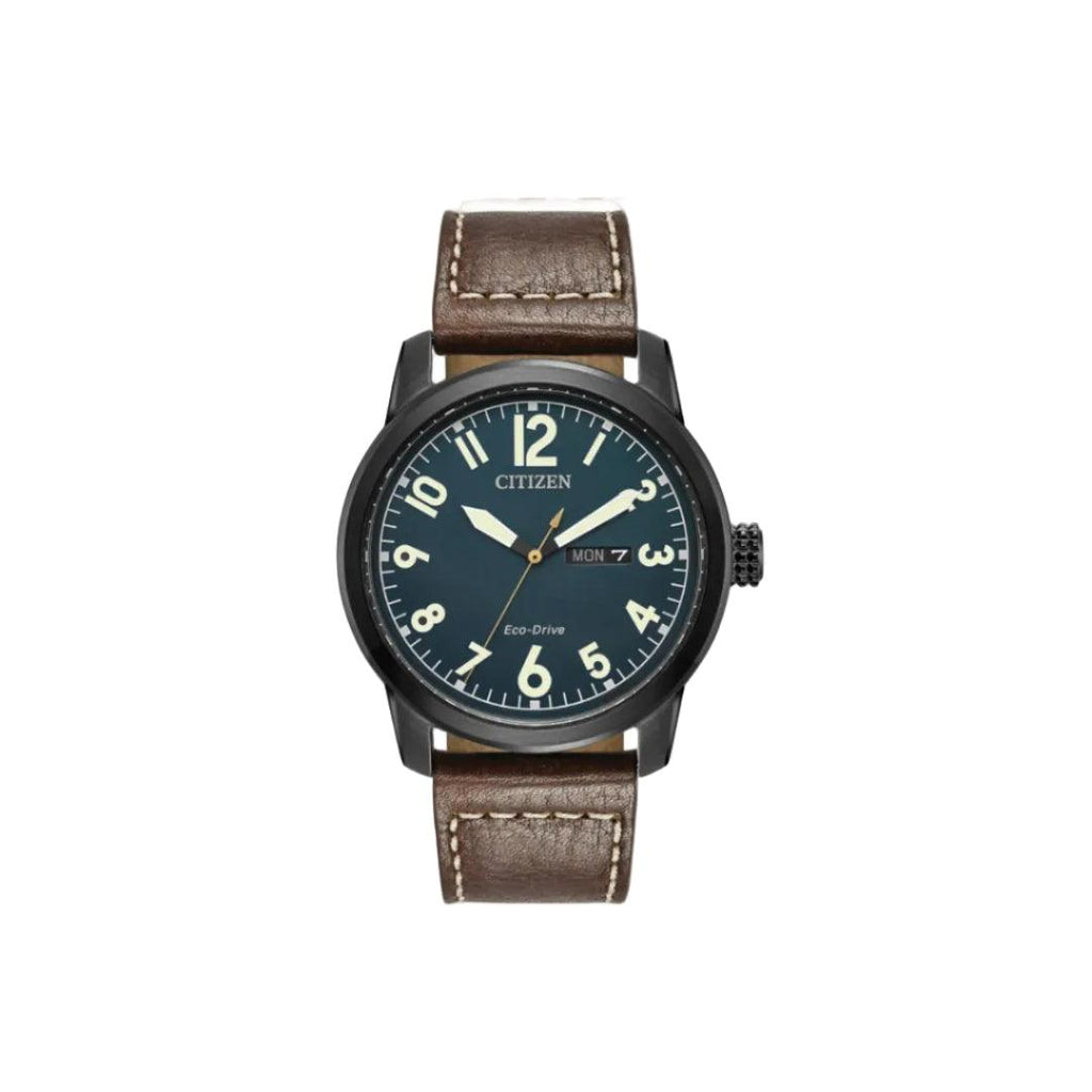 Citizen Eco-Drive Weekender – Blue Dial with Black Ion-Plated Case