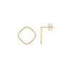 9CT Yellow Gold Open Cushion Stud Earrings 17mm