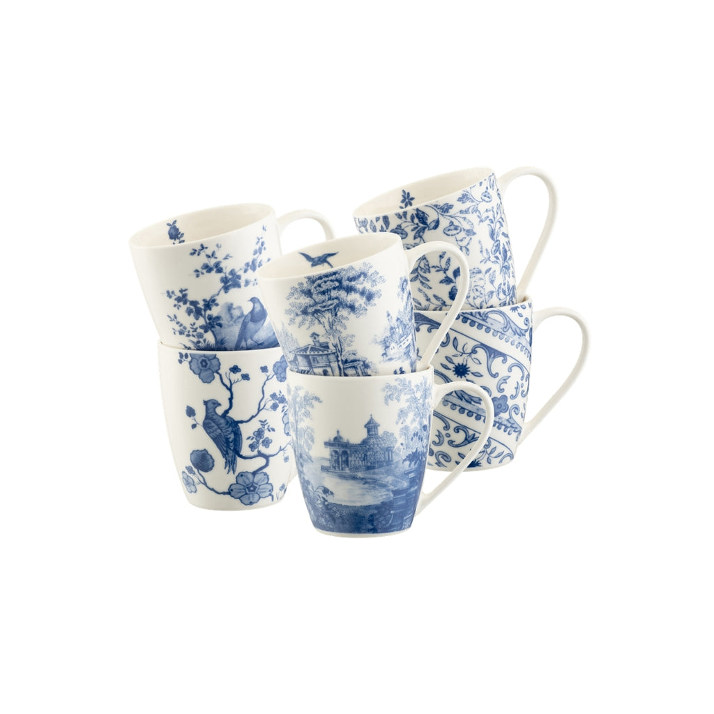 Aynsley Archive Blue Mugs Set of 6