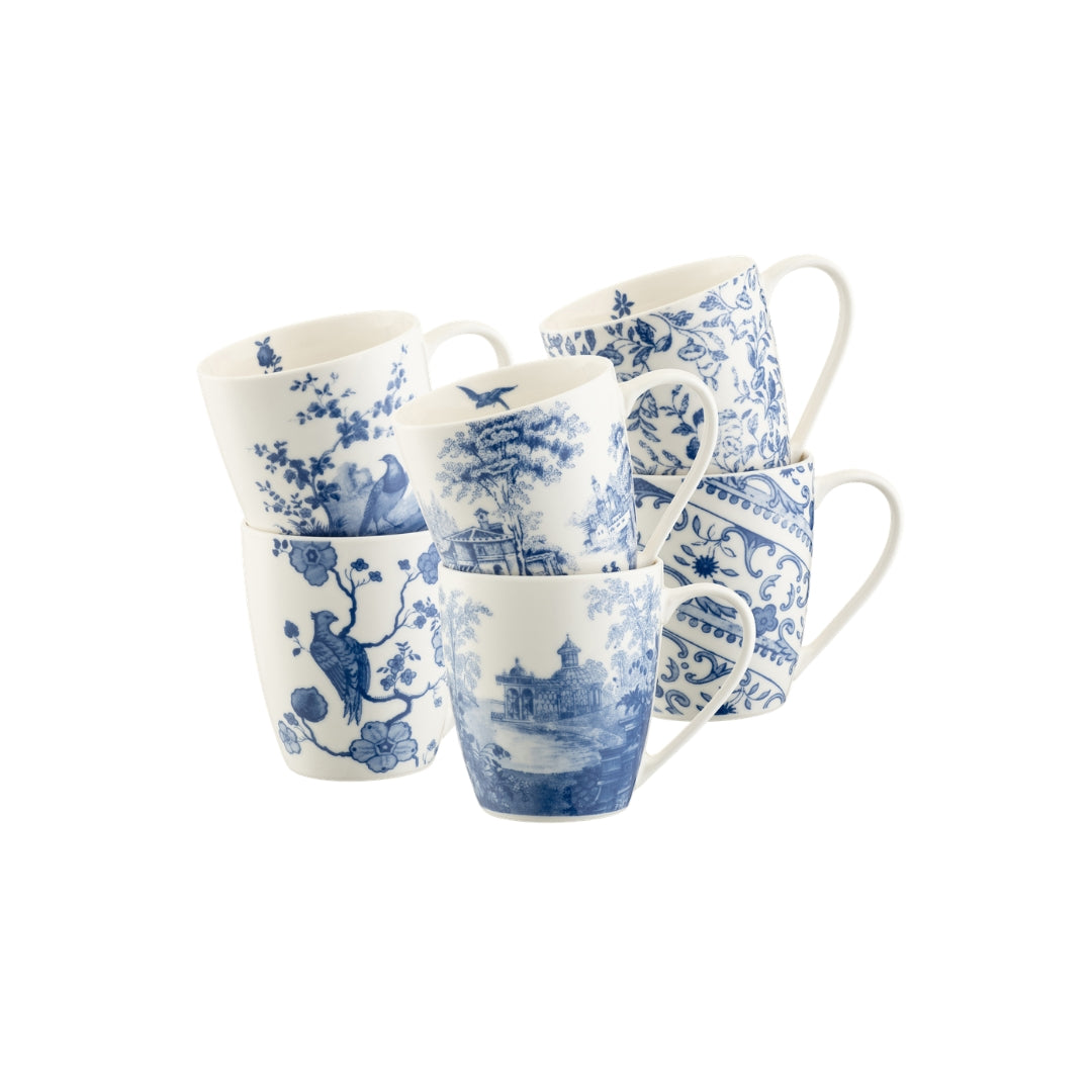 Aynsley Archive Blue Mugs Set of 6