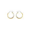 9ct 2-Colour Gold Polished Crossover Hoop Creole Earrings