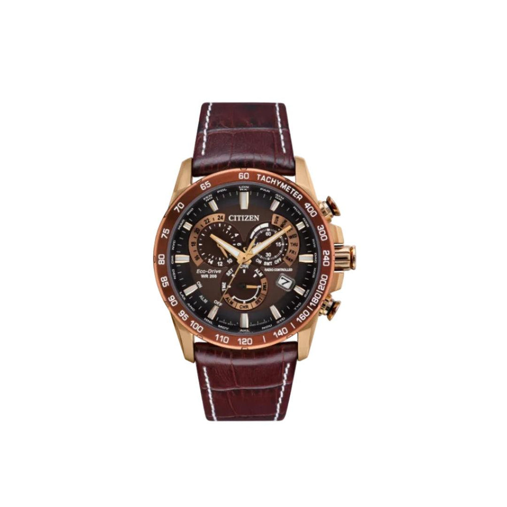Citizen Eco-Drive Perpetual Chronograph A-T – Brown Dial with Rose Gold-Tone Case