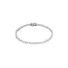 Sterling Silver Rhodium Plated White Baguette & Round CZ Tennis Bracelet