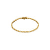 Sterling Silver Gold Plated White Baguette & Round CZ Tennis Bracelet
