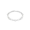 Sterling Silver Rhodium Plated CZ Oval-and-Bar Bracelet