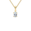 9CT Yellow Gold Oval Aquamarine Claw Pendant 6x4mm