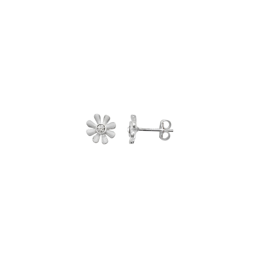 Children's Sterling Silver Daisy Stud Earrings