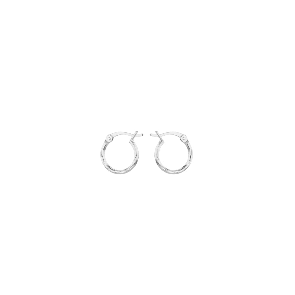 Sterling Silver Diamond Cut Creole Earrings