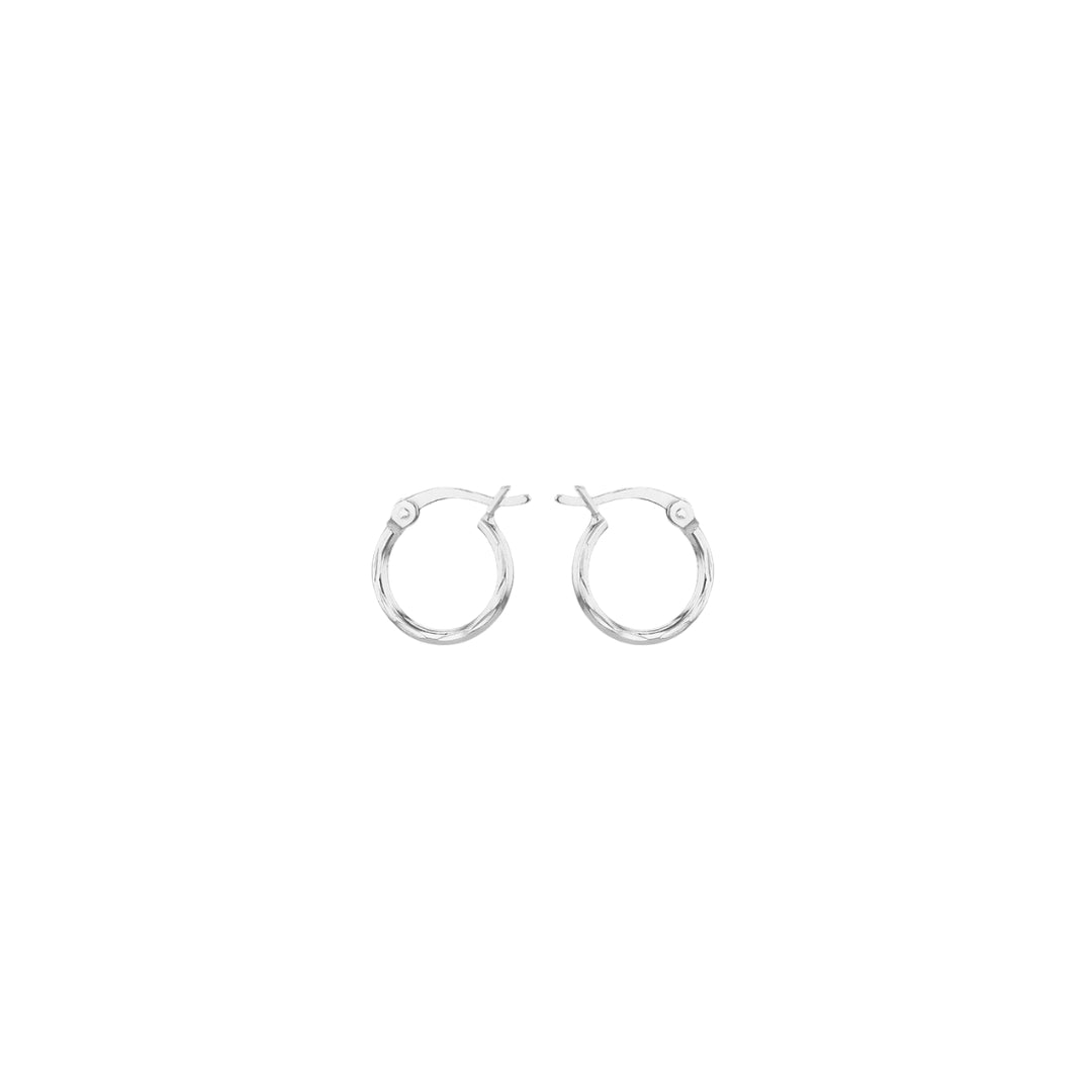 Sterling Silver Diamond Cut Creole Earrings