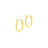 Sterling Silver Yellow Gold Plated Plain Tube Hoop Earrings