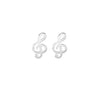 Sterling Silver Treble Clef Stud Earrings