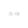 Sterling Silver 'Jigsaw Piece' Asymmetric Stud Earrings
