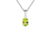 9CT White Gold Oval Peridot Claw Pendant 6x4mm