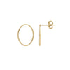 9CT Yellow Gold Open Oval Stud Earrings 18x13mm