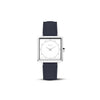 Amalys Constance Black Strap Watch – White Dial with Leather Band