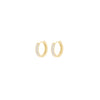 Sterling Silver Yellow Gold Plated CZ Hoop Creole Earrings