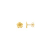 9CT Yellow Gold Satin & Polished Flower Stud Earrings 9mm