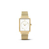 Amalys Emily Gold Mesh Watch – White Dial with Stainless Steel Bracelet