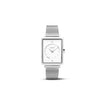 Amalys Celeste Silver Mesh Watch – White Dial with Stainless Steel Bracelet