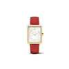 Amalys Emma Red Strap Watch – White Dial with Leather Band