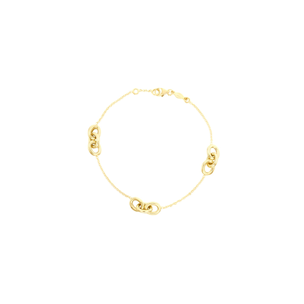 9CT Yellow Gold Oval Links Design & Chain Bracelet