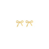 Sterling Silver Yellow Gold Plated Bow Diamond Stud Earrings